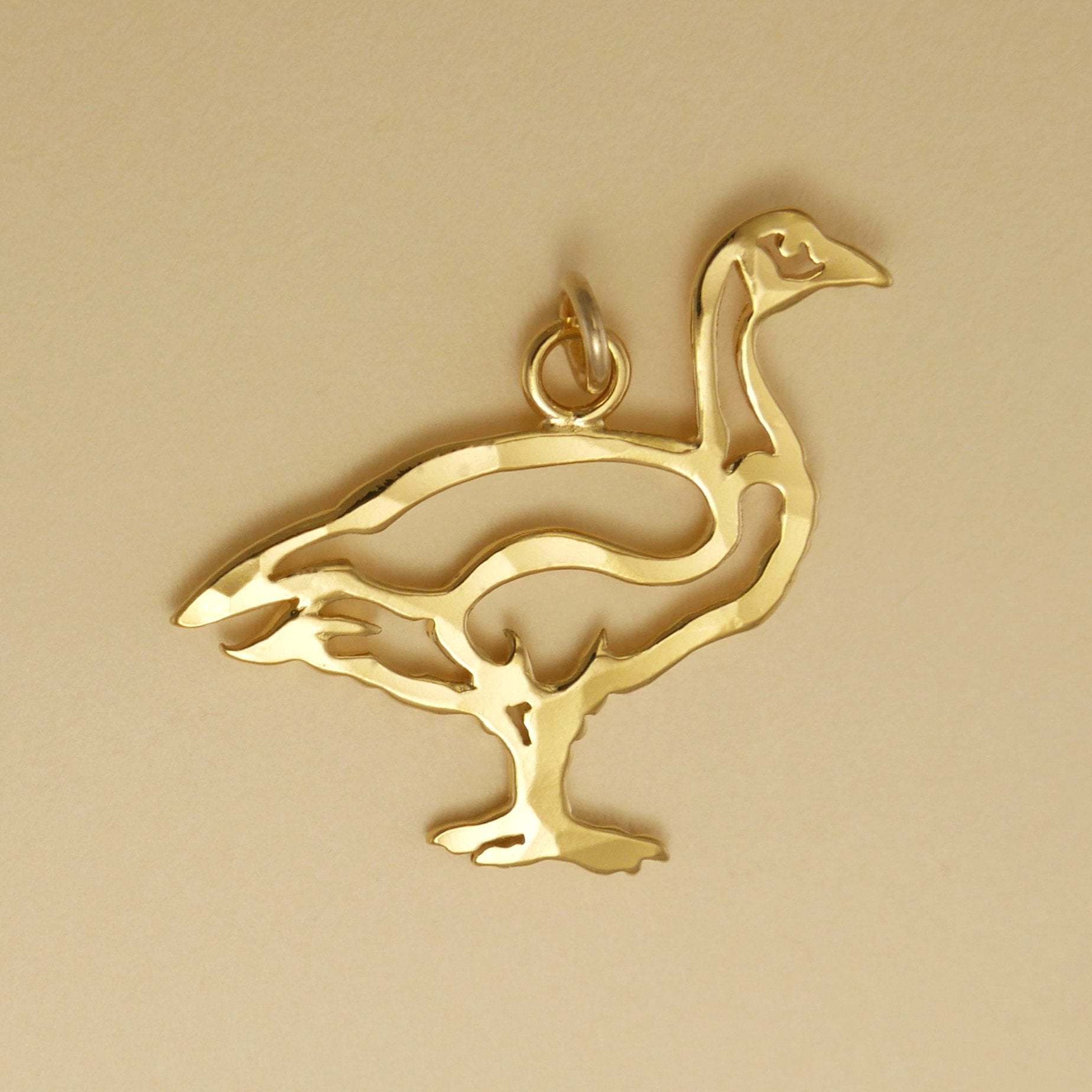 14k Yellow Gold Duck Goose Pendant Charm retailer