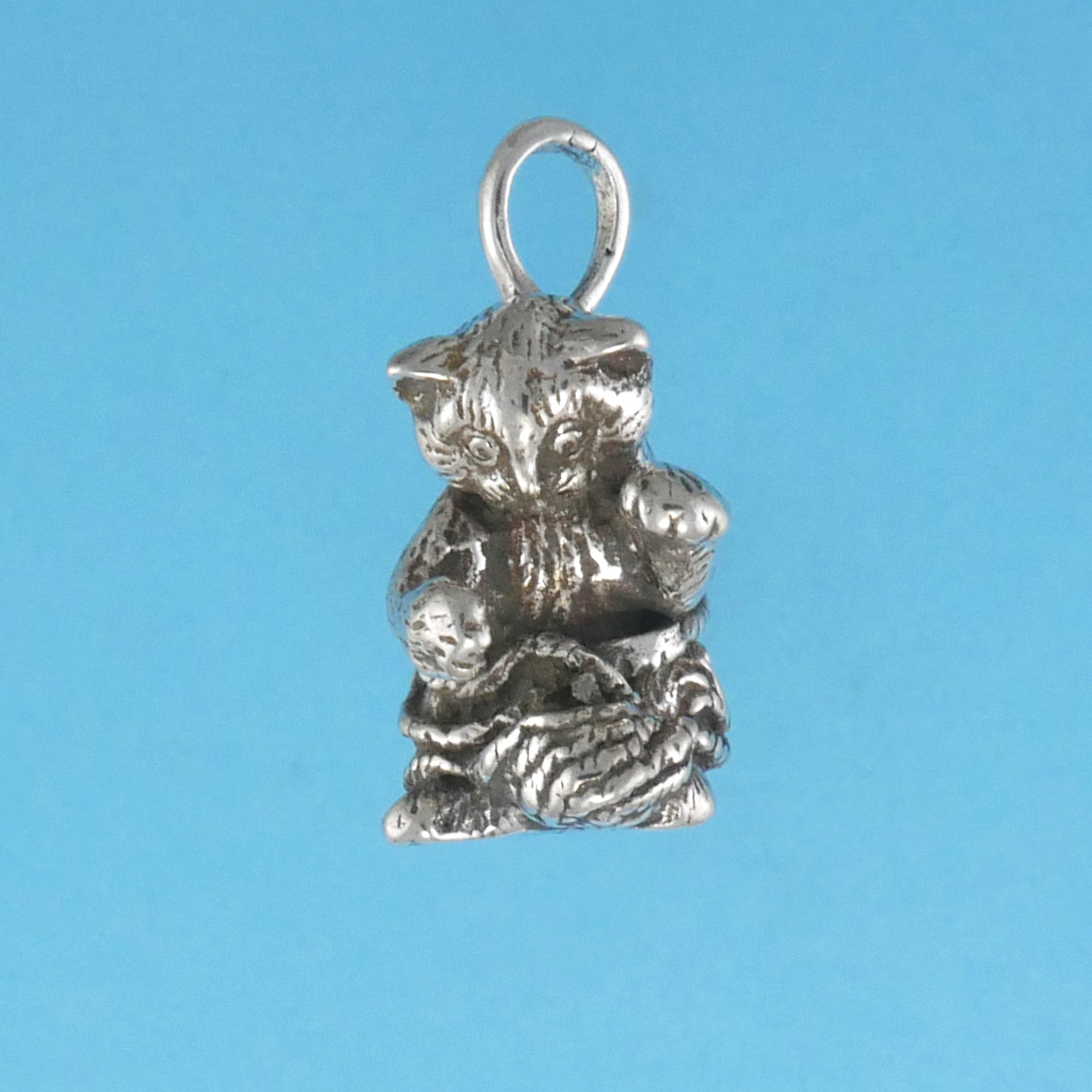 Kitten Pouncing On Yarn Pendant - Charmworks