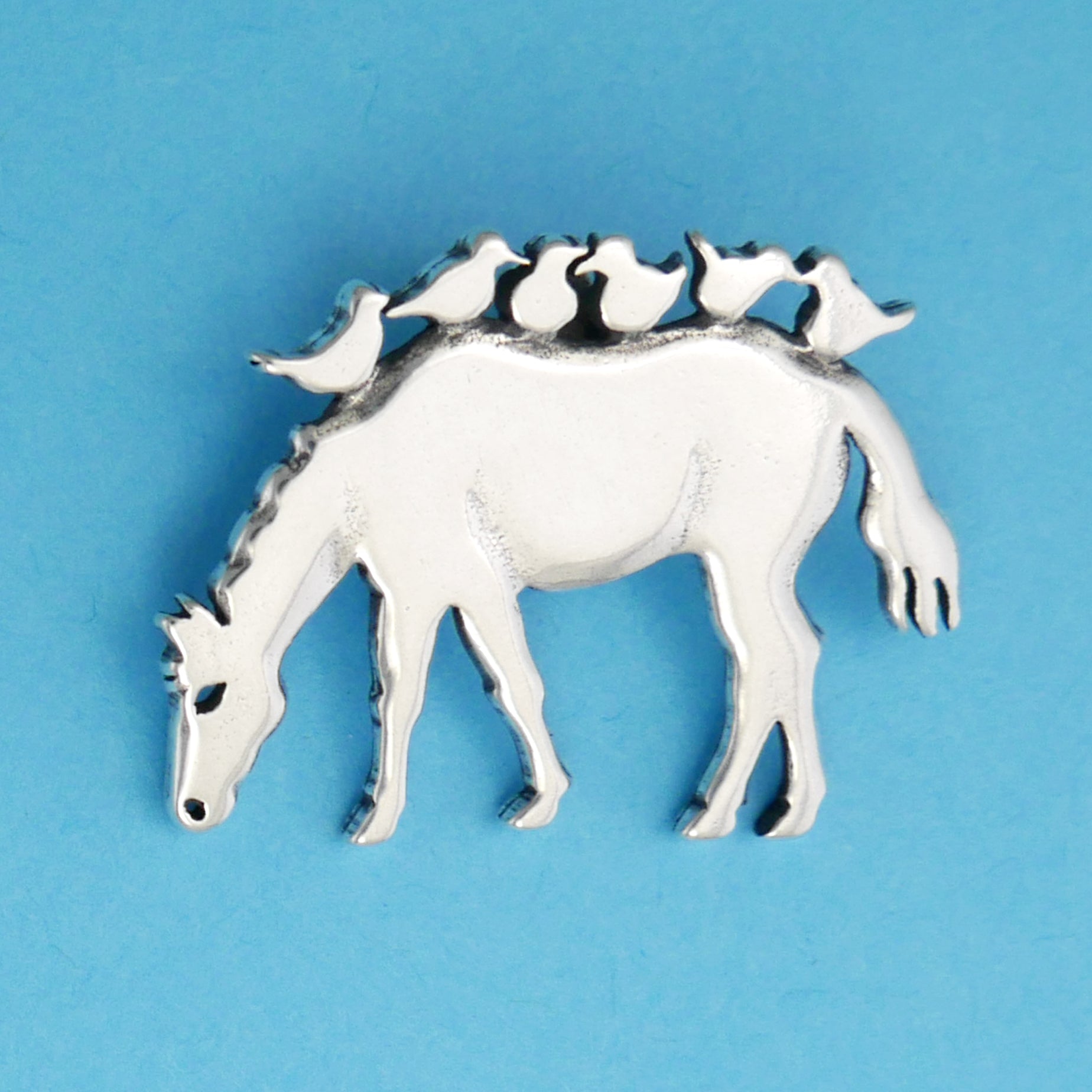 Horse With Birds Pendant - Charmworks