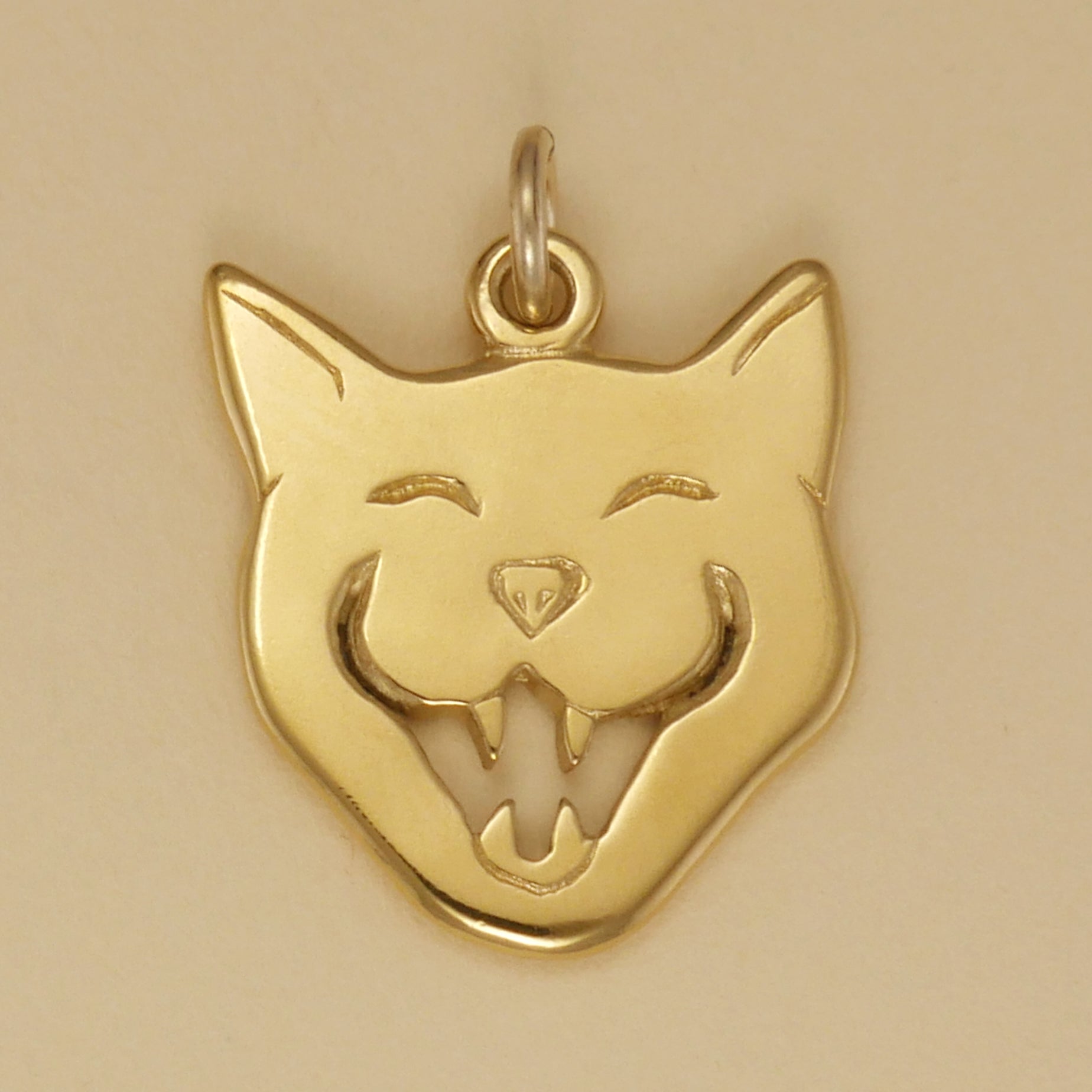 Laughing Cat Face Charm - Charmworks