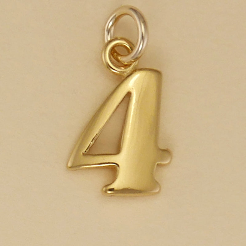 Number Charms in 14K Yellow Gold