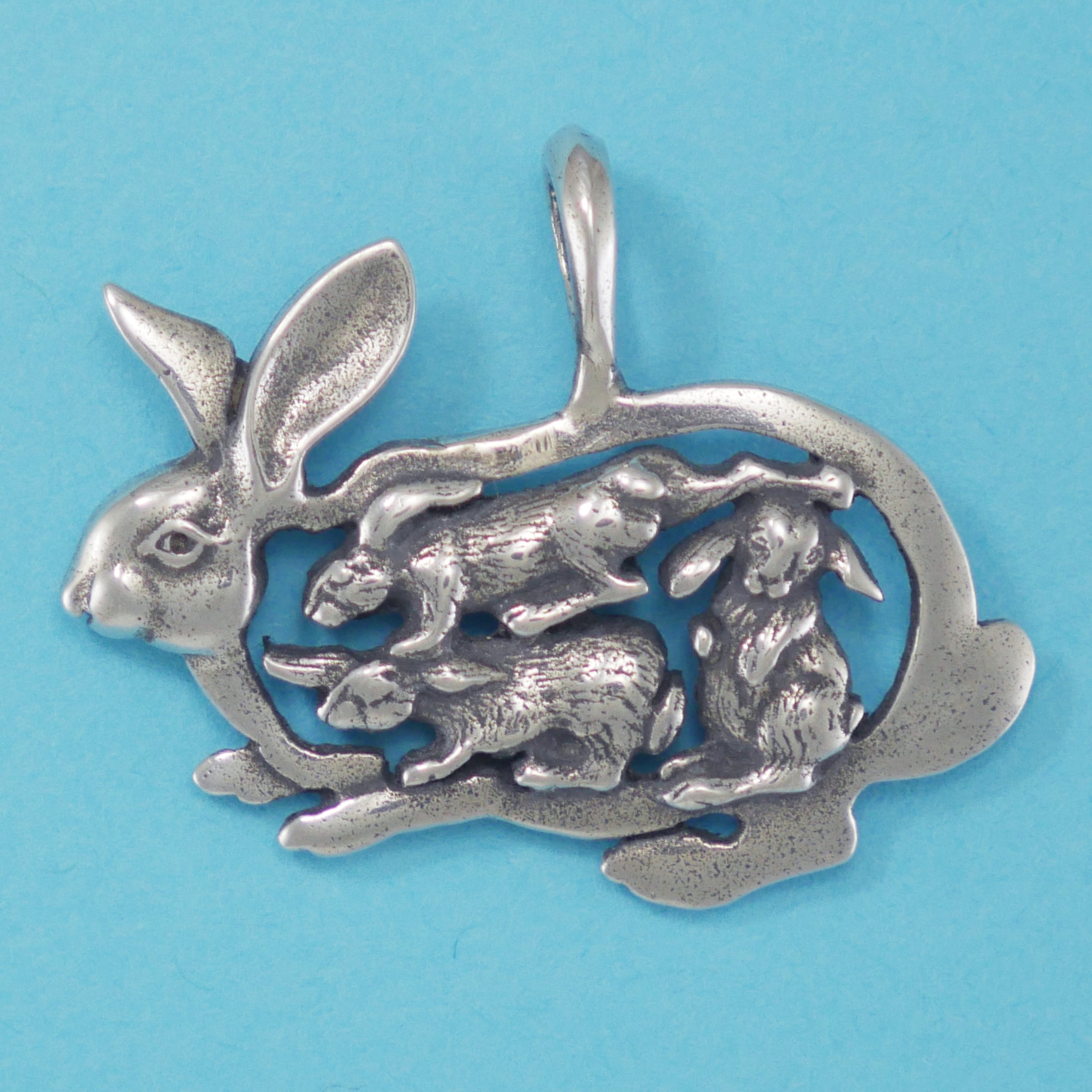 Mama Rabbit with Babies Pendant - Charmworks