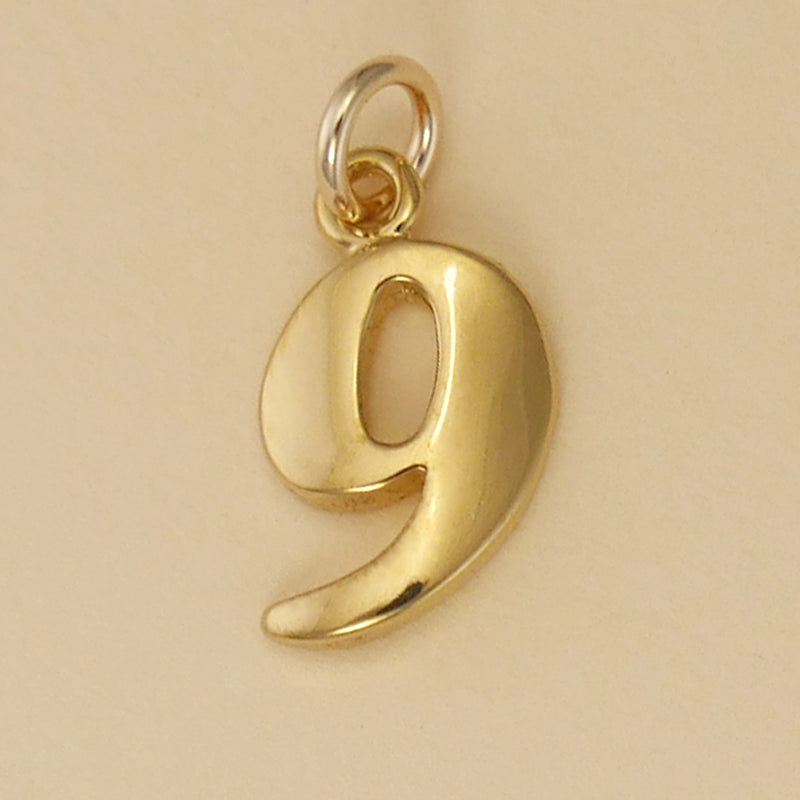Number Charms - Choose from Numbers 1 through 9 - Choose from Silver or  Gold-Plate