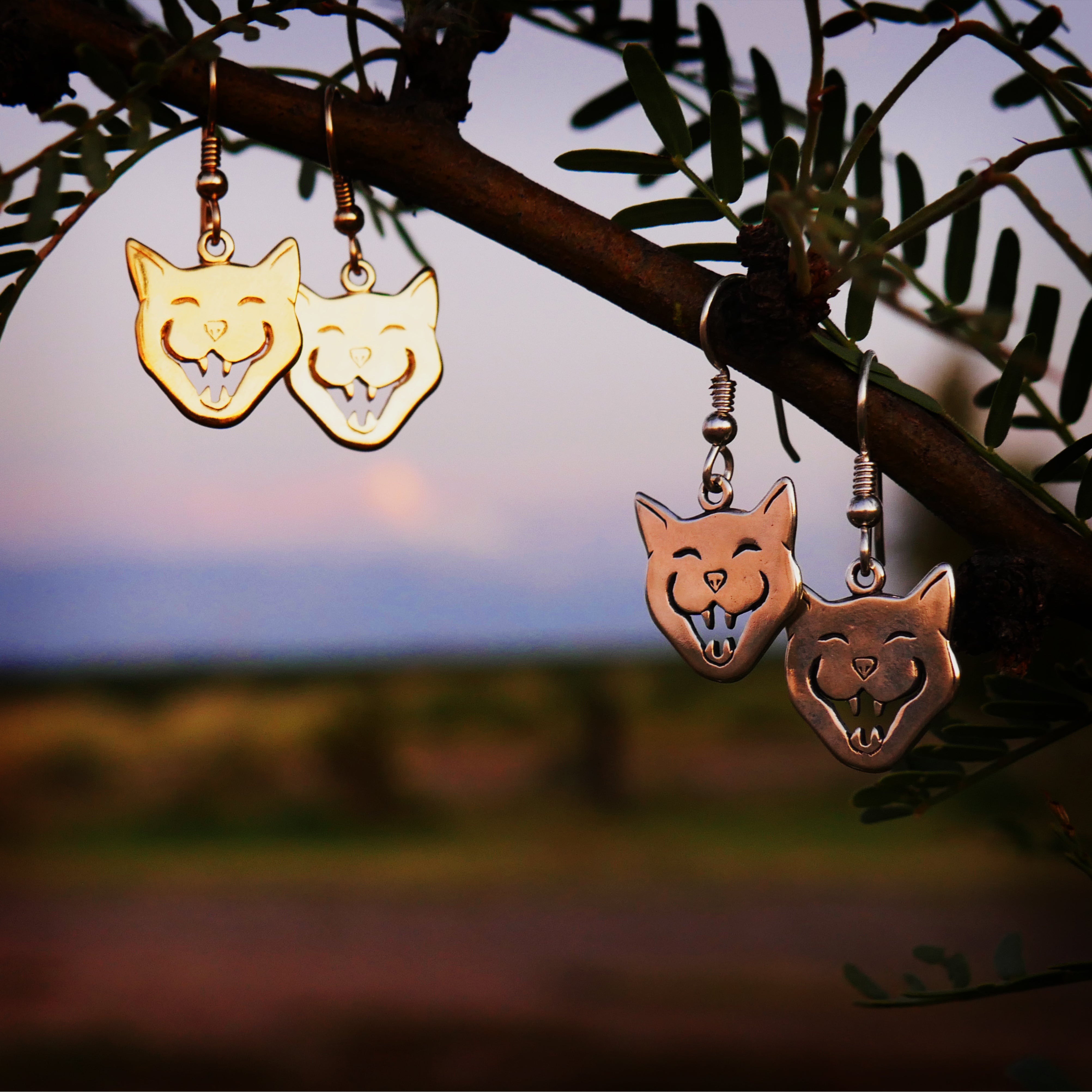 Cackling Cat Earrings - Charmworks